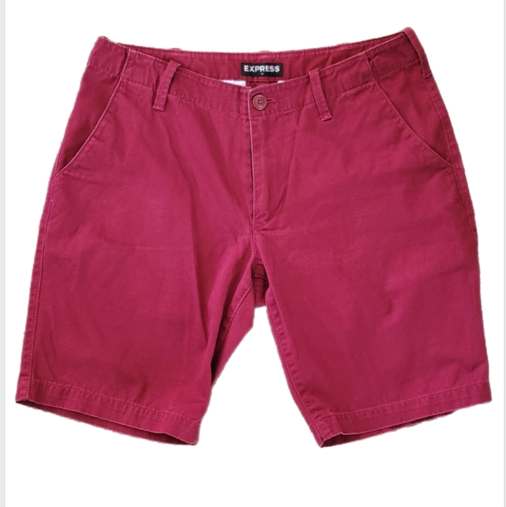 Red Express Chino Shorts sz 30 100% Cotton Basics